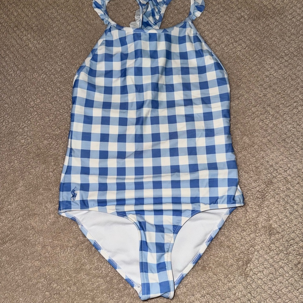 Kids Polo Ralph Lauren Blue Checkered Swimsuit